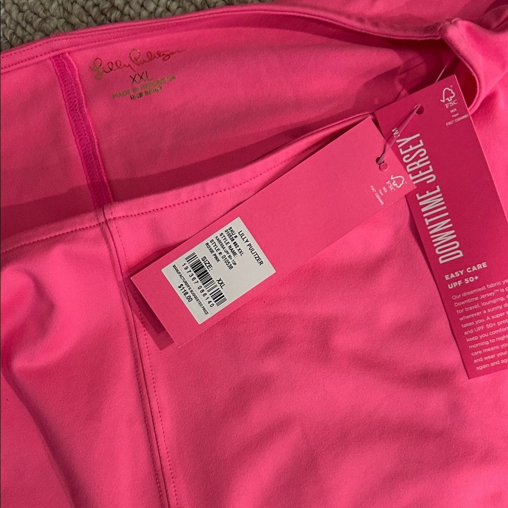 Lilly Pulitzer Hot Pink Long Sleeve Performance Top - Picture 2 of 2